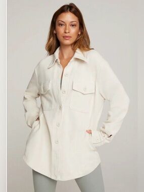 Good American Oversized Shacket in Cream